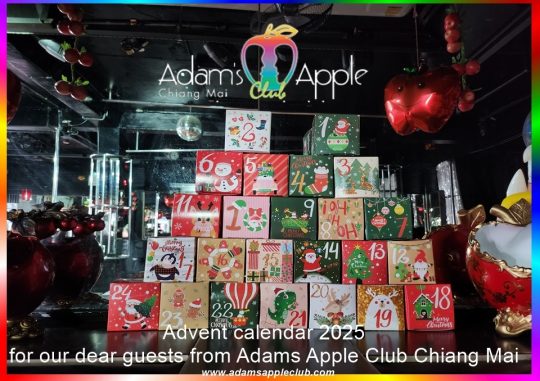 ADVENT CALENDAR 2025 Guests at Adams Apple Club Chiang Mai. We have a special treat in store for our dear guests this Advent season!