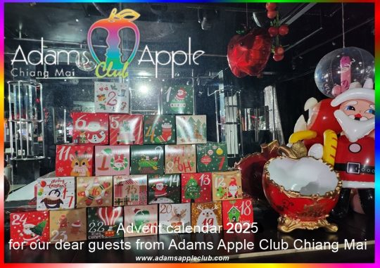 ADVENT CALENDAR 2025 Guests at Adams Apple Club Chiang Mai. We have a special treat in store for our dear guests this Advent season!