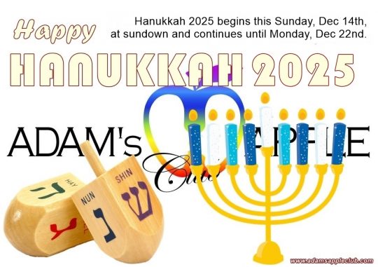 Celebrate Chanukah 2025 at Adam’s Apple Club in Chiang Mai! May your Hanukkah be filled with love, laughter, and light.