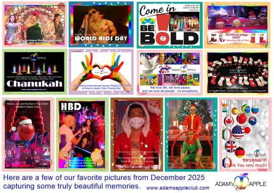 Memories December 2025 Adam's Apple Club Chiang Mai. We’re so grateful for every memory made and for everyone who’s been part of our journey.