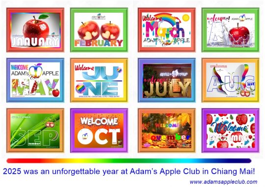 Retrospective year 2025 Adams Apple Club Chiang Mai Thailand. As we look toward 2026, we’re keeping the sparkle alive.