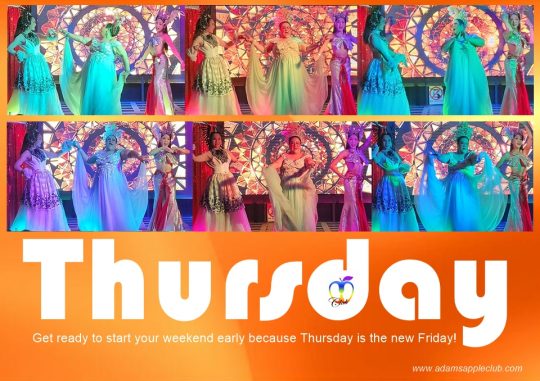 Thursday is the new Friday! Kick off your weekend tonight at the legendary Adams Apple Club in Chiang Mai, Thailand