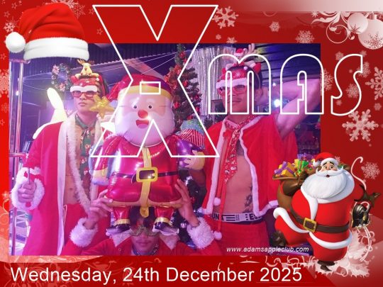 Celebrate Christmas Eve 2025 at Adam's Apple Club in Chiang Mai with an evening of festive entertainment. See you there!