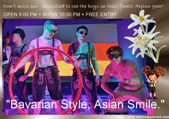 Bavarian Style Asian Smile - Adams Apple Club Chiang Mai Ready to break free and chase your dreams? "Oans, zwoa, gsuffa!"