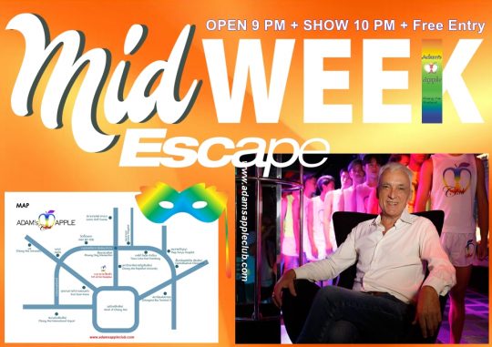 The Mid-Week Escape - Make your Thursday legendary at Adam's Apple Club! Doors open at 9 PM. See you there!