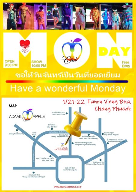 Yellow Monday – Pure Happiness at Adam's Apple Club in Chiang Mai - Double Luck, Double Joy! Experience our legendary Cabaret