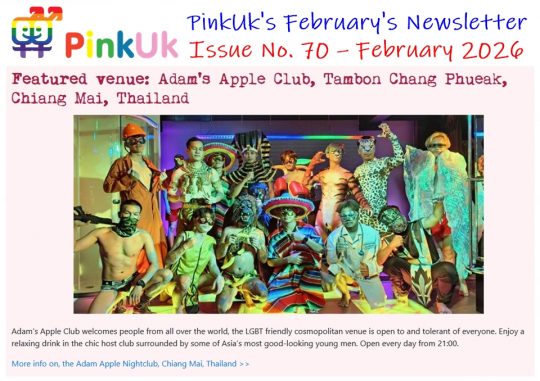 Becoming a legend the world will remember! Adam's Apple Club Chiang Mai was featured in PinkUK's February newsletter.