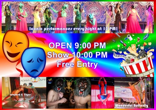 Iconic Performances every Night at 10 PM Adams Apple Club Chiang Mai. Step into the "Nightclub of Happiness"