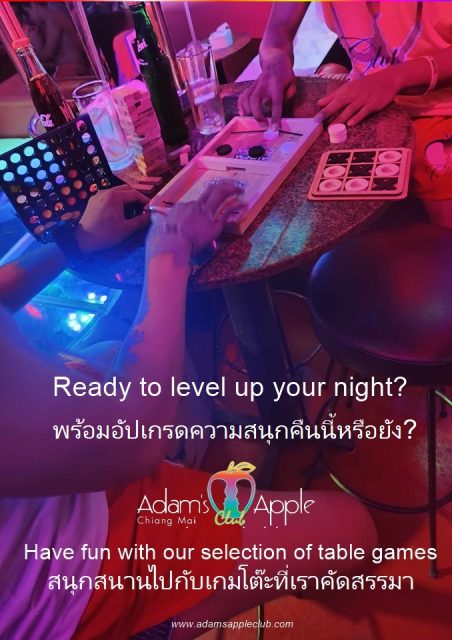 Level up your night - Adam's Apple Club Chiang Mai. Beyond our legendary cabaret, come dive into our curated selection of table games