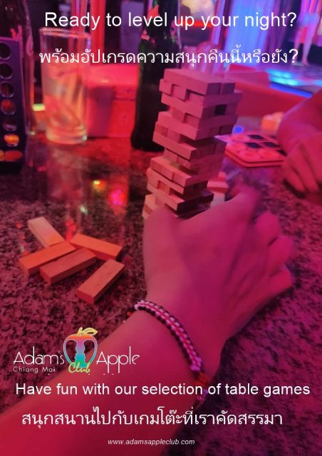 Level up your night - Adam's Apple Club Chiang Mai. Beyond our legendary cabaret, come dive into our curated selection of table games