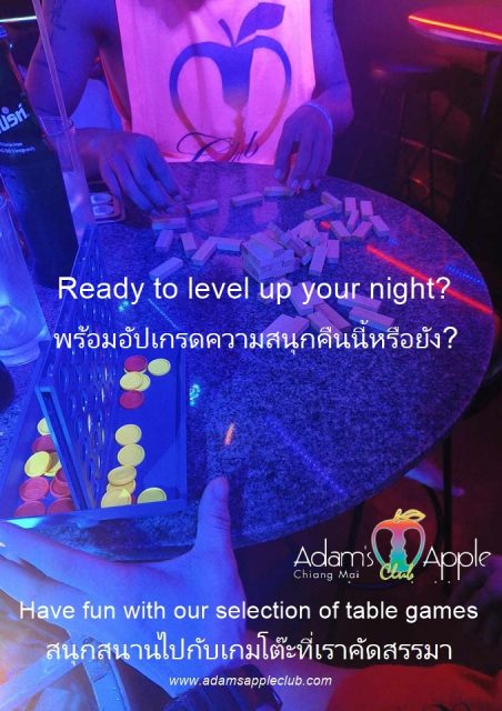 Level up your night - Adam's Apple Club Chiang Mai. Beyond our legendary cabaret, come dive into our curated selection of table games