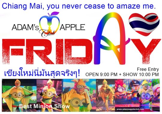 Chiang Mai Gay Bar 2026 - Adam's Apple Club Chiang Mai in the North of Thailand. Chiang Mai, you never cease to amaze me.