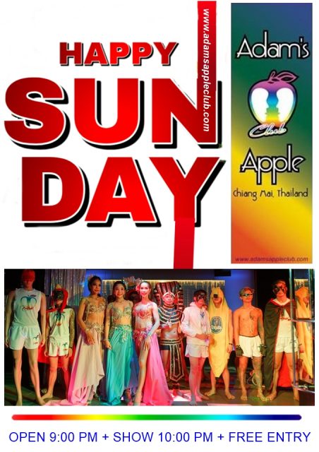 Sunday in Thailand = Red! - Adam's Apple Club Chiang Mai Energy, passion, and the best vibes in town. Brighten up your Sunday night with us