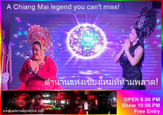Best drag show in Northern Thailand - Adam's Apple Club Chiang Mai. You found the most iconic gay-friendly spot in Chiang Mai!