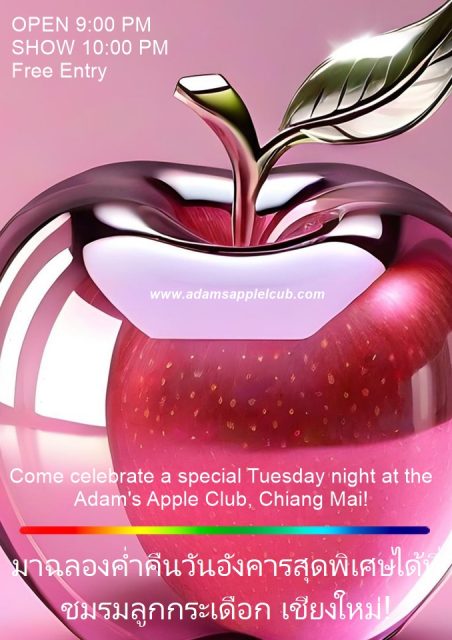Think Pink this Tuesday! - Adam's Apple Club Chiang Mai Join our global family for an unforgettable evening at the "Nightclub of Happiness."