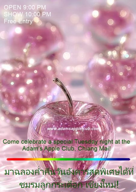 Think Pink this Tuesday! - Adam's Apple Club Chiang Mai Join our global family for an unforgettable evening at the "Nightclub of Happiness."