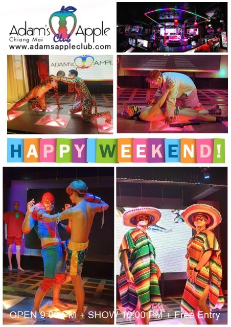 Happy Weekend 2026 in Chiang Mai - Adam's Apple Club Enjoy world-class drag cabaret and unique performances in the "Nightclub of Happiness".