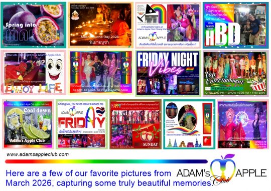 Memories of March 2026 from Adams Apple Club Chiang Mai Thanks for the fun evenings and for celebrating life with us!