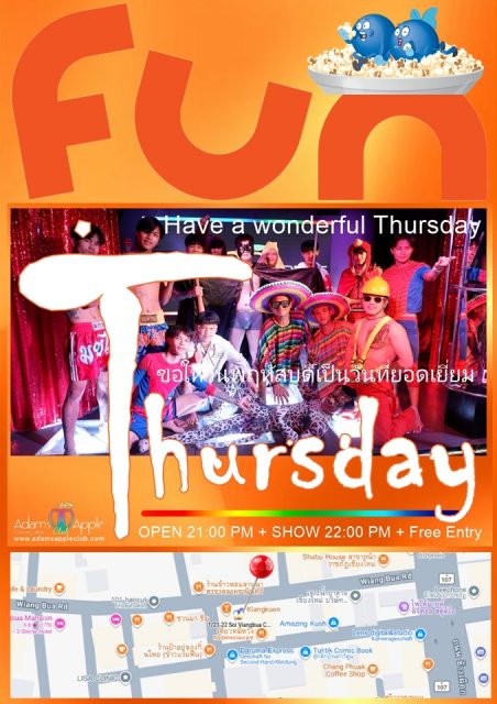 A special Thursday evening - Adam's Apple Club Chiang Mai Join us tonight for a "legendary Thursday" and feel the orange energy!