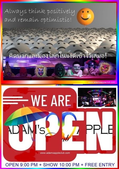 Best way to see life - Adam's Apple Club Chiang Mai "Optimism, it's the best way to see life." Always think positively and stay optimistic!