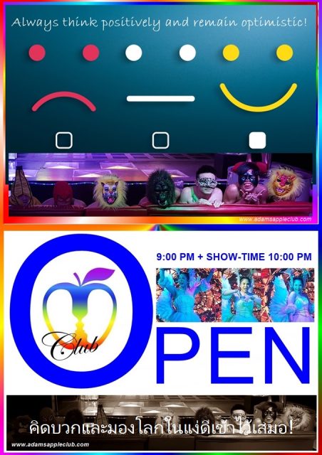 Best way to see life - Adam's Apple Club Chiang Mai "Optimism, it's the best way to see life." Always think positively and stay optimistic!