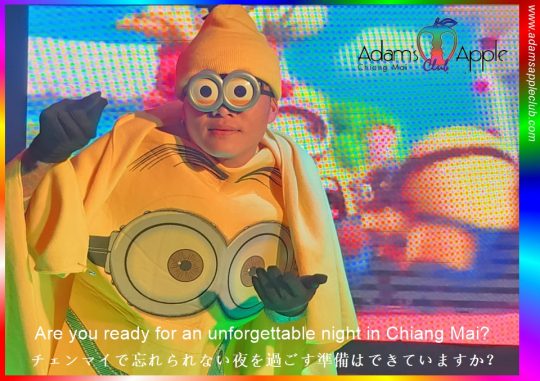 Featuring world-class Shows - Adam's Apple Club Chiang Mai 皆様のご来店をお待ちしております!チェンマイの伝説的なナイトライフ、**「アダムスアップルクラブ (Adam's Apple Club)