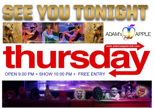 THURSDAY Gay Night in Chiang Mai - Adam's Apple Club Chiang Mai Tag your party squad and dance the night away!