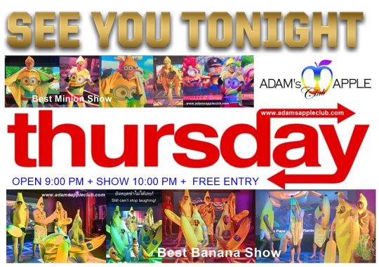 THURSDAY Gay Night in Chiang Mai - Adam's Apple Club Chiang Mai Tag your party squad and dance the night away!
