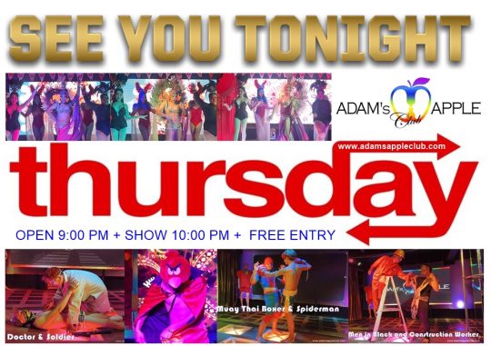 THURSDAY Gay Night in Chiang Mai - Adam's Apple Club Chiang Mai Tag your party squad and dance the night away!