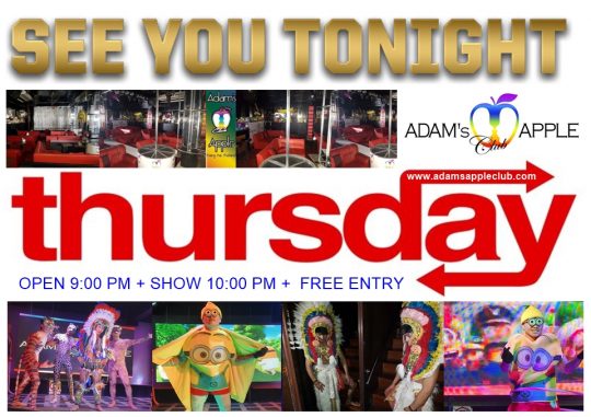 THURSDAY Gay Night in Chiang Mai - Adam's Apple Club Chiang Mai Tag your party squad and dance the night away!