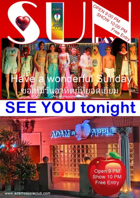 The Perfect Sunday Evening - Adam's Apple Club Chiang Mai See you tonight for an unforgettable evening of glitz and glamour!