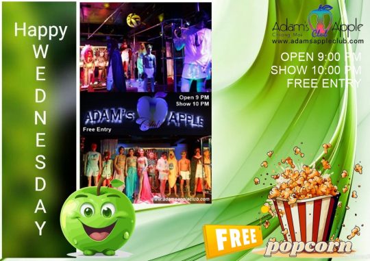 Wednesday is GREEN! - Adam's Apple Club Chiang Mai Let's turn the night green with Chiang Mai's best cabaret & drag show!