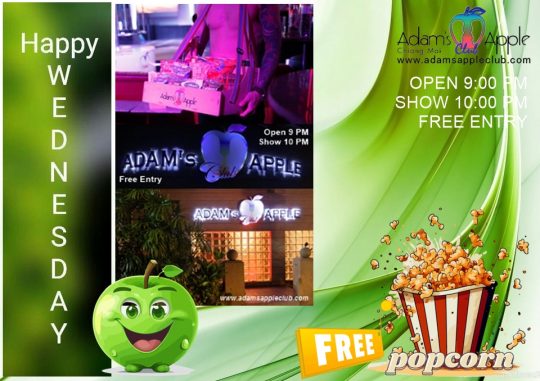 Wednesday is GREEN! - Adam's Apple Club Chiang Mai Let's turn the night green with Chiang Mai's best cabaret & drag show!