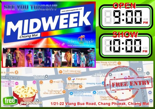 Chiang Mai Midweek Entertainment - Adam's Apple Club It is the ultimate spot to experience a spectacular show, fantastic music