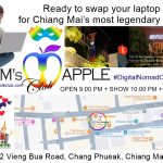 Digital Nomads CNX welcome - Adam's Apple Club Chiang Mai Friendly vibes, amazing drinks, and unforgettable entertainment await you tonight!