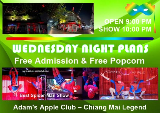 WEDNESDAY NIGHT PLANS? - Adam's Apple Club Chiang Mai Bring your friends, grab a drink, and let us entertain you! See you tonight!