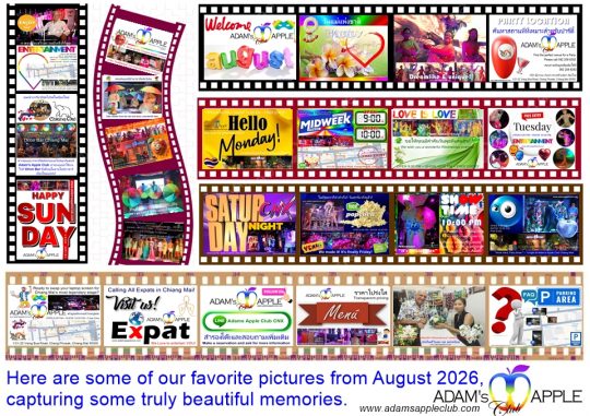Memories AUGUST 2026 - Adam's Apple Club Chiang Mai Hope your time at Adam’s Apple Club Chiang Mai was unforgettable.