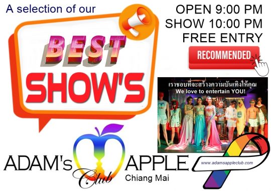 Spectacular Nights Await You - Adam's Apple Club Chiang Mai Enjoy the legendary gay-friendly nightlife with world-class cabaret performances