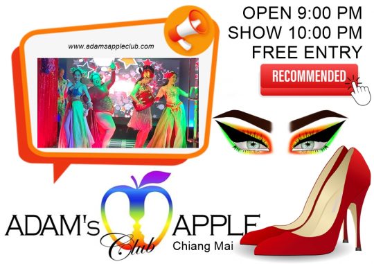 Spectacular Nights Await You - Adam's Apple Club Chiang Mai Enjoy the legendary gay-friendly nightlife with world-class cabaret performances