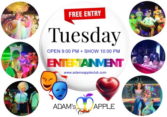 Make Your Tuesday Epic - Adam's Apple Club Chiang Mai Ultimate adult entertainment awaits you tonight at Chiang Mai’s Best Gay-Friendly Bar!