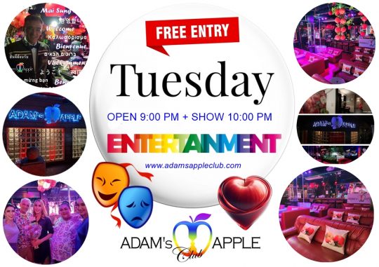 Make Your Tuesday Epic - Adam's Apple Club Chiang Mai Ultimate adult entertainment awaits you tonight at Chiang Mai’s Best Gay-Friendly Bar!