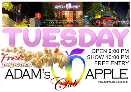 Tuesday Nightlife Chiang Mai - Adam's Apple Club Tuesday at Adam's Apple: Where 'just one drink' turns into an international event.