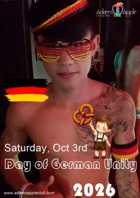 Day of German Unity 2026 - Adam's Apple Club Chiang Mai Our spectacular show starts at 10:00 PM sharp! Cheers to our German friends!