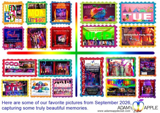 Memories SEPTEMBER 2026 - Adam's Apple Club Chiang Mai See you soon at Adams Apple Club in Chiang Mai, Northern Thailand!