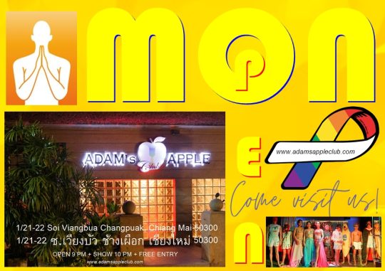 We are BACK - Adam's Apple Club Chiang Mai See you tonight! Doors open at 21:00 PM! Let’s make tonight unforgettable!