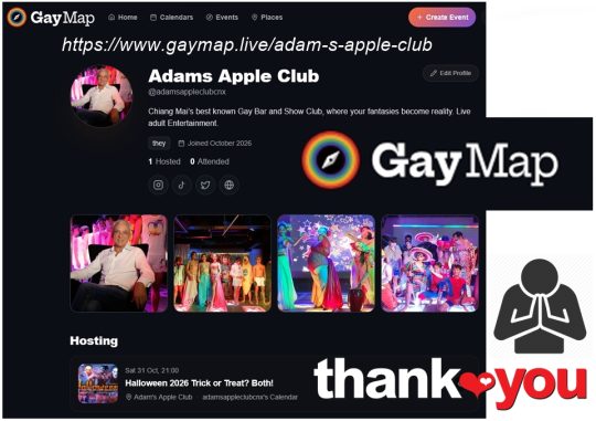 Gay Map Live - Adam's Apple Club Chiang Mai Discover events: Explore popular gay events in your area or browse through community calendars!