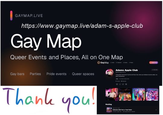 Gay Map Live - Adam's Apple Club Chiang Mai Discover events: Explore popular gay events in your area or browse through community calendars!