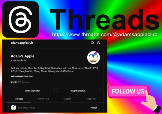 Please follow us on threads - Adam's Apple Club Chiang Mai for exclusive BTS glimpses & updates! Pls follow, share & comment!