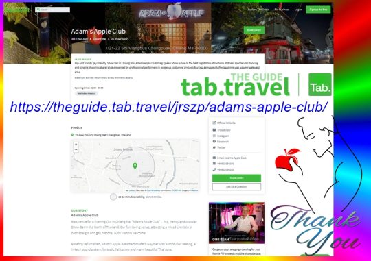 The Guide by Tab - Adam's Apple Club Chiang Mai Check out their fantastic feature about us and the vibrant, diverse nightlife