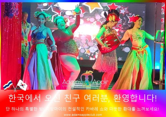한국에서오신친구여러분 환영합니다! - Adam's Apple Club Chiang Mai Thailand 치앙마이의 전설적인 밤문화를 즐길 준비가 되셨나요? 화려한 카바레 쇼와 따뜻한 환대가 기다리고 있습니다!